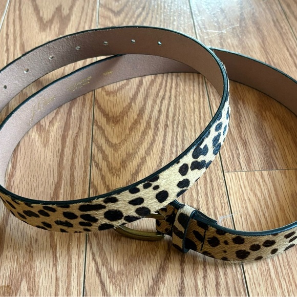 J. Crew ANIMAL PRINT LEATHER BELT size XL. Leopard print. - Picture 9 of 10